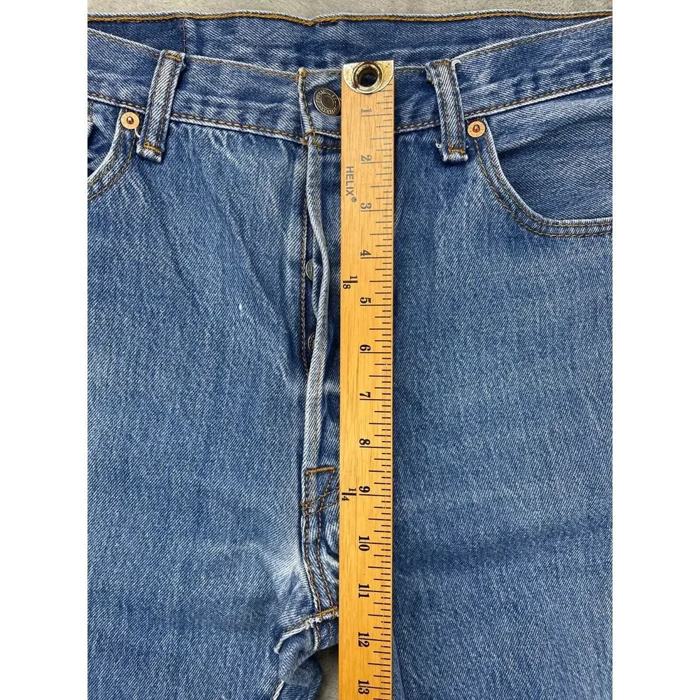Levi's 501 Button-Fly Straight Fit Blue Denim Jeans Size 36x34 (Actual 34x31)‎